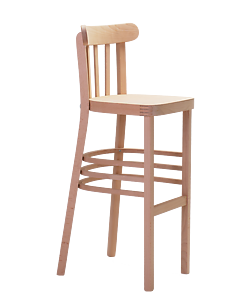 Marconi BAR stool for homes and restaurants can complement Marconi dining chairs in interiors. From the Czech manufacturer Sádlík, it is possible to order tables in the same wood stain color and the appropriate height for the bar stools